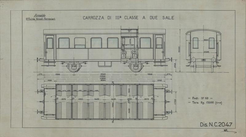 Officina Veicoli Ferroviari - Carrozza di III classe
