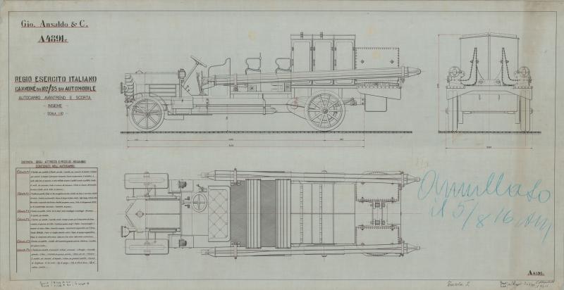 Cannone da 102/35 - insieme del camion avantreno