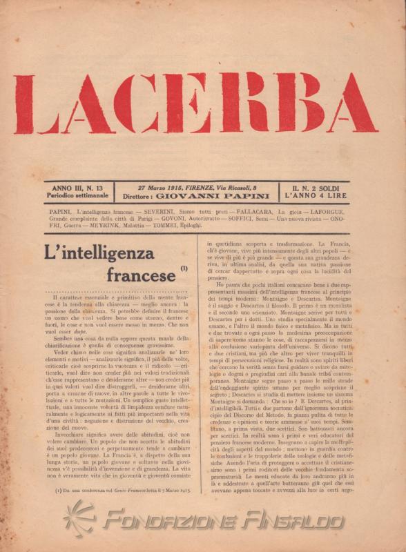 Lacerba, n. 13, 1915