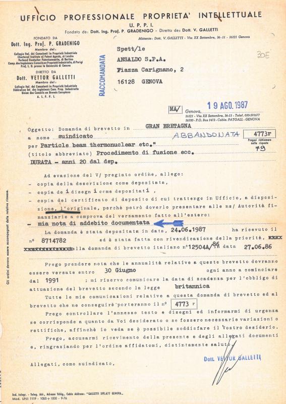 Procedimento di fusione termonucleare a fasci di particelle (GB)