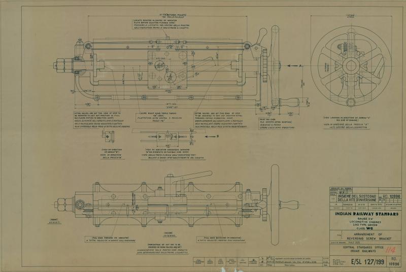 Locomotive indiane 2-8-2 classe WG - Insieme del sostegno della vite d&#039;inversione