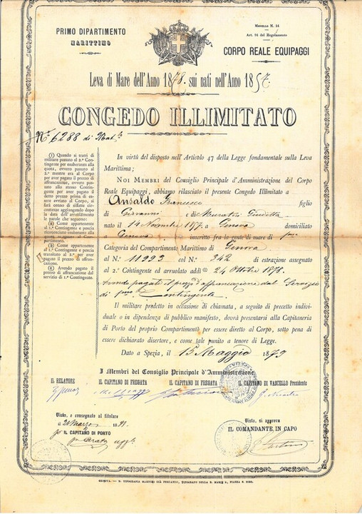 &quot;Attestati e documenti di Francesco Gerolamo Ansaldo&quot;