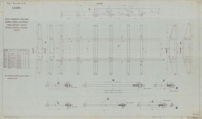 Cannone da 102/35 su automobile -  traverse e lungheroni