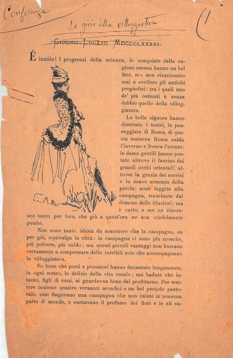 Prima pagina di "Le gioie della villeggiatura"
