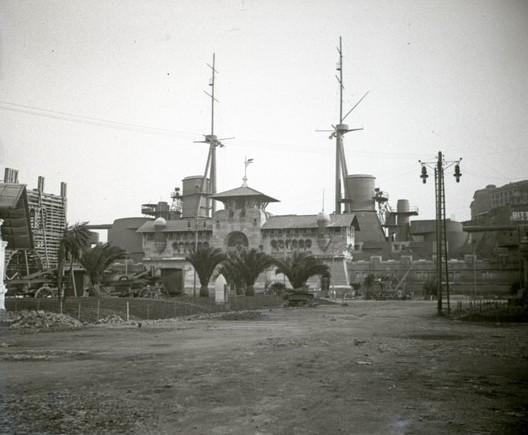 Padiglione della Regia Marina in costruzione - Arsenale e corazzata