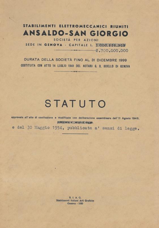 Ansaldo San Giorgio - statuto