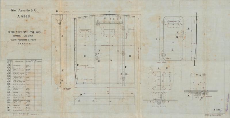 Camion officina - parete posteriore e porte