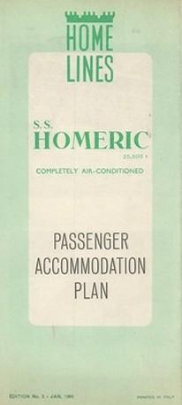 Homeric (s/s) - Passenger accomodation plan