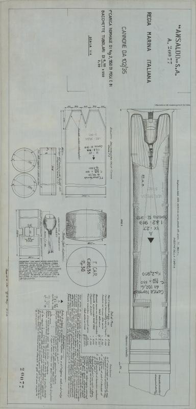 Cannone da 102/35 - prima carica normale