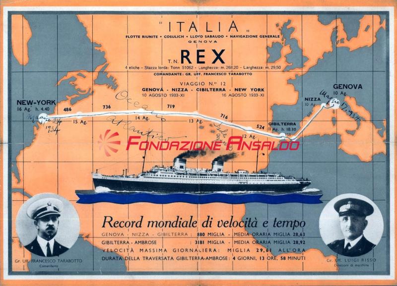 Rex (t/n) - attestato della conquista Nastro Azzurro