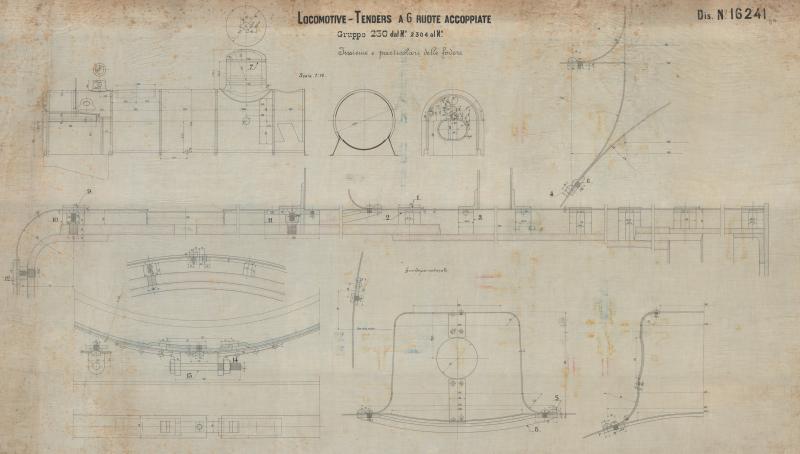 Locomotive gruppo 230 - insieme e particolari delle fodere