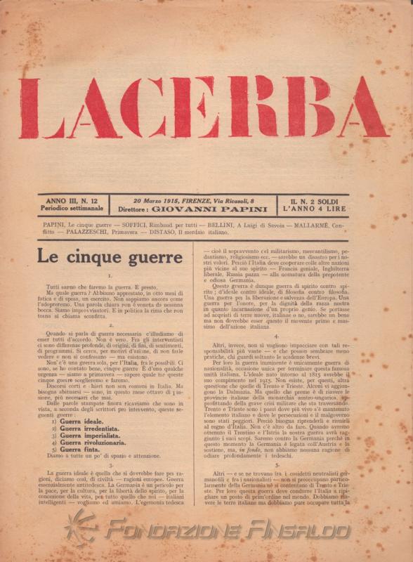 Lacerba, n. 12, 1915