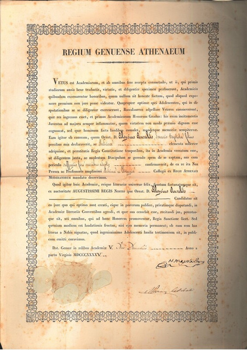 &quot;Titoli di studio e carteggi privati di Luigi Ansaldo&quot;