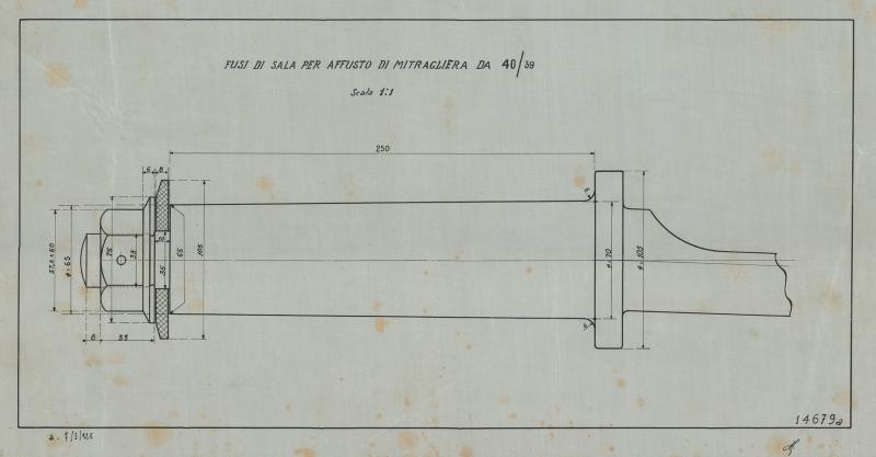 Costruzione 40/39 - fusi di sala per affusto di mitragliera