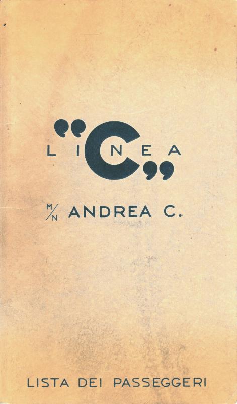 Copertina - Lista dei passeggeri a bordo della motonave Andrea C