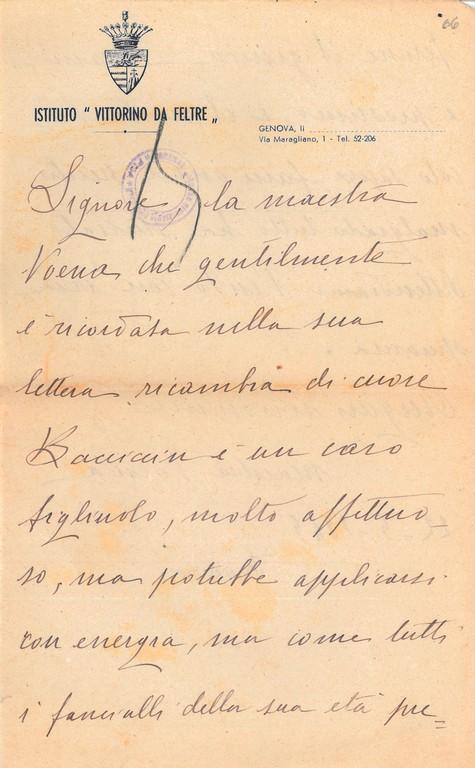 Lettere inviate da diversi parenti a Giovanni Ansaldo