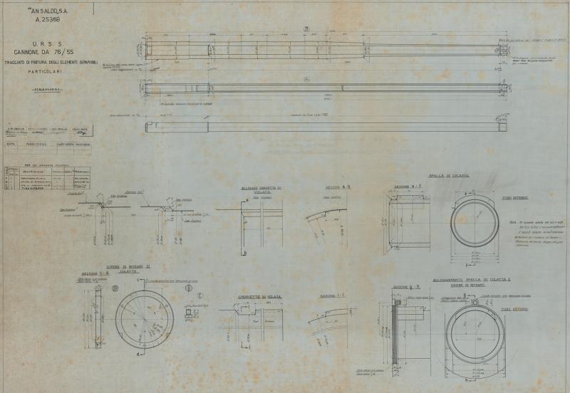 Cannone da 76/55 - tracciato di finitura