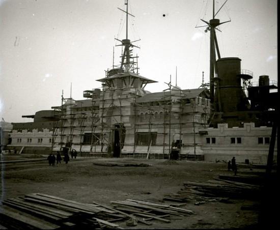 Padiglione della Regia Marina in costruzione