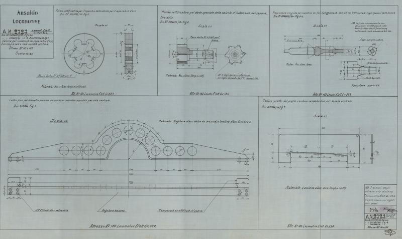 Attrezzi per Locomotive elettriche gruppo 554 - valvola per l&#039;isolamento del separatore d&#039;olio, boccole e sala