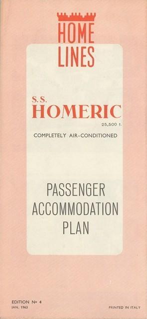 Homeric (s/s) - Passenger accomodation plan