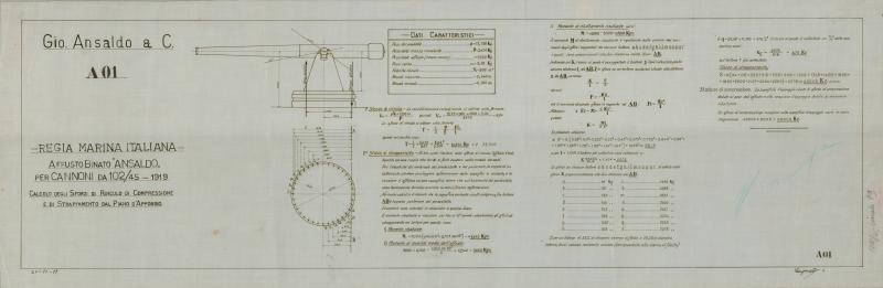 Cannone 102/45 - calcolo degli sforzi