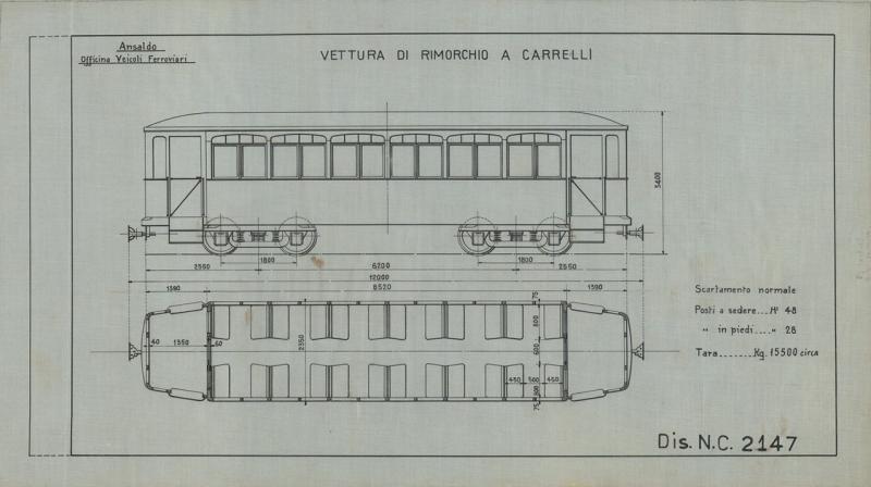 Vettura di rimorchio a carrelli