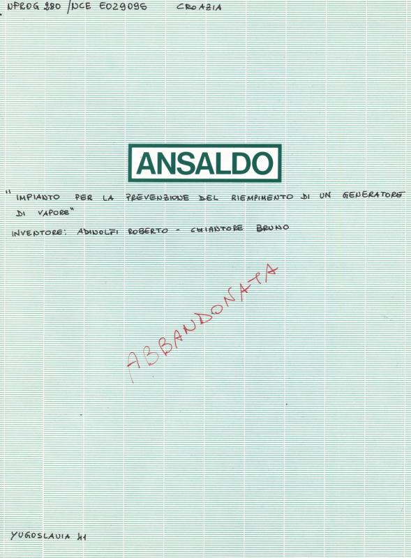 Impianto per la prevenzione del riempimento di un generatore di vapore (HR)