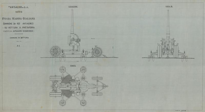 Cannone 102 antiaereo - cannone in batteria