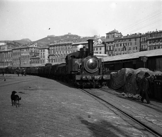 Ponte Calvi - Un treno merci (taglio)