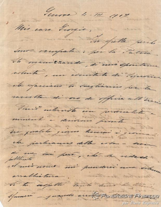 Furlanetto Maria in Parodi - Corrispondenza