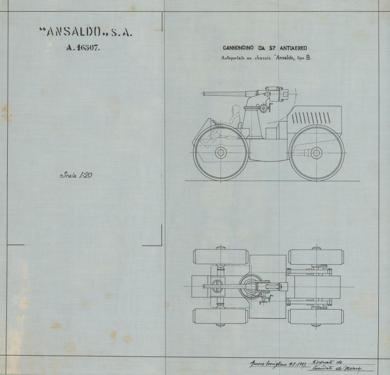 Châssis &quot;Ansaldo&quot; tipo B - trasporto cannoncino da 57 antiaereo