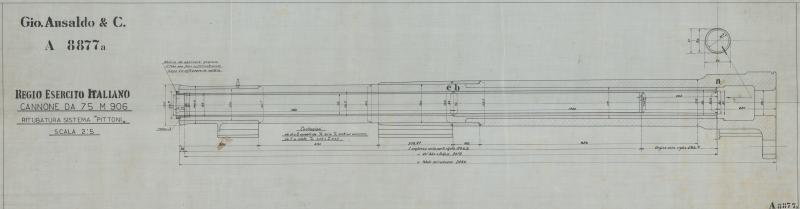 Cannone da 75 - ritubatura sistema Pittoni