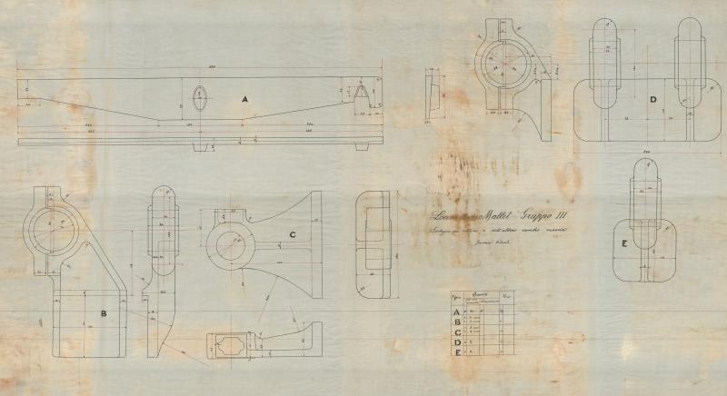 Locomotive Mallet - Sostegni dei settori e dell&#039;albero cambio marcia