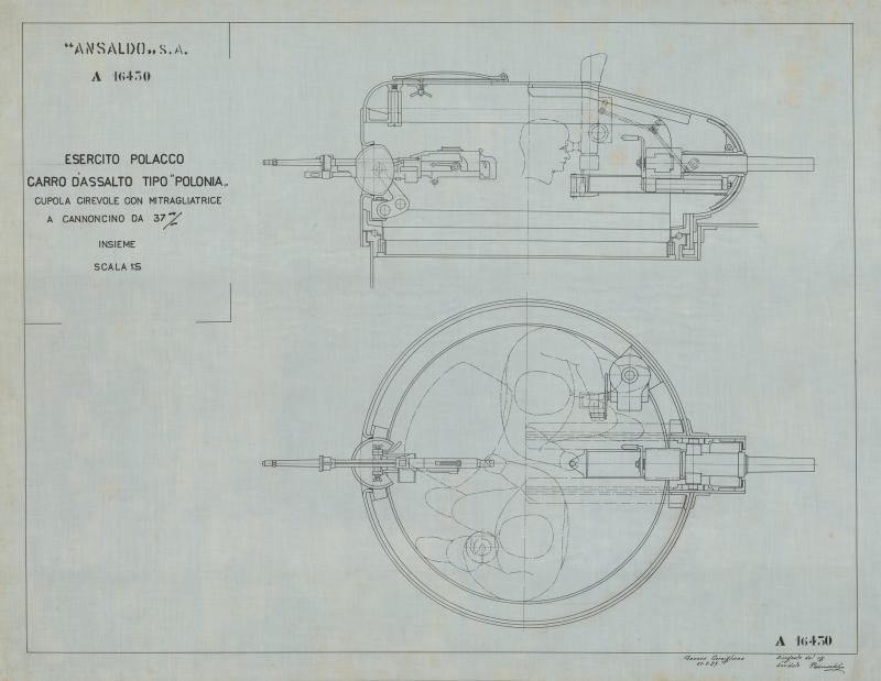 Carro d&#039;assalto tipo &quot;Polonia&quot; - cupola girevole con mitragliatrice a cannoncino