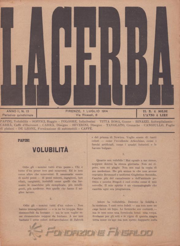 Lacerba, n. 13, 1914
