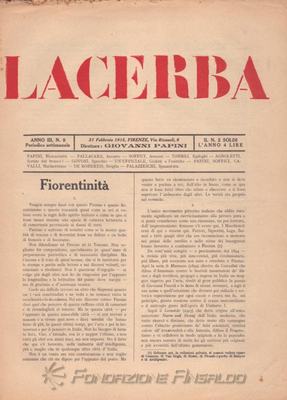 Lacerba, n. 8, 1915