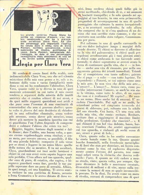 Elegia per Clara Vera