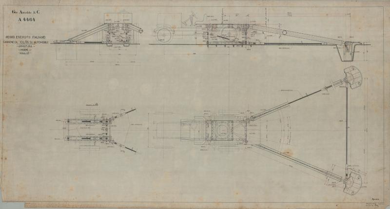 Cannone da 102/35 su automobile - armatura