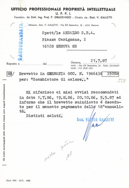 Scambiatore di calore a recupero per fluidi gassosi in generale, in particolare riscaldatori di un comburente per caldaia a vapore di impianti marini e terrestri a tenuta (DE)