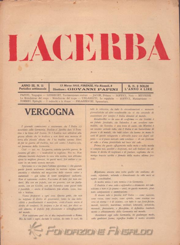 Lacerba, n. 11, 1915