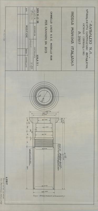 Cannone da 203 - cannello liscio modello 1928