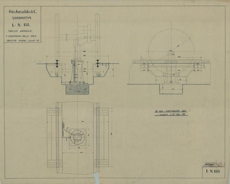 Stabilimento Locomotive - torchio idraulico per smontaggio delle sale montate