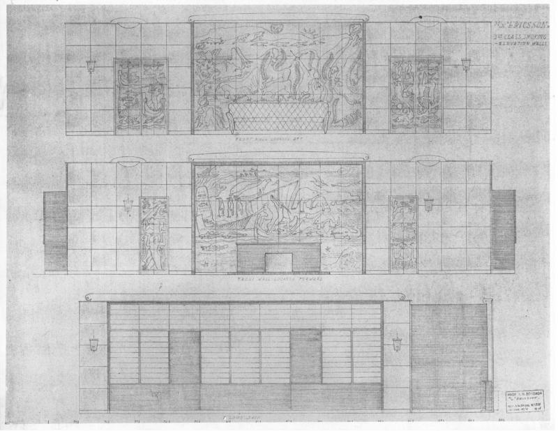 Ericsson - Decori murali della sala fumatori di seconda classe